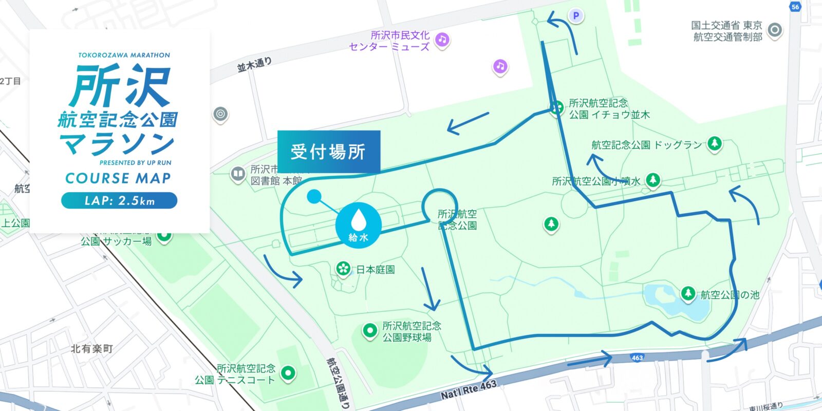 2027所沢航空記念公園マラソン コースマップ